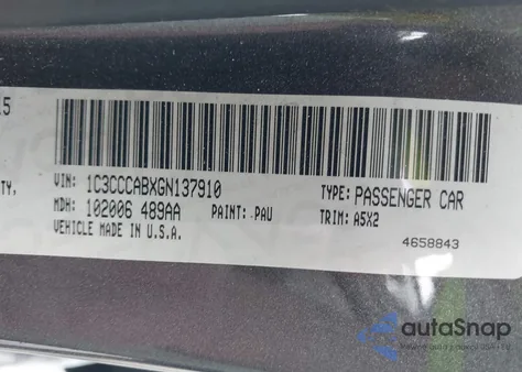 2016 Chrysler 200 Limited z USA, uszkodzony, nr VIN 1C3CCCABXGN137910